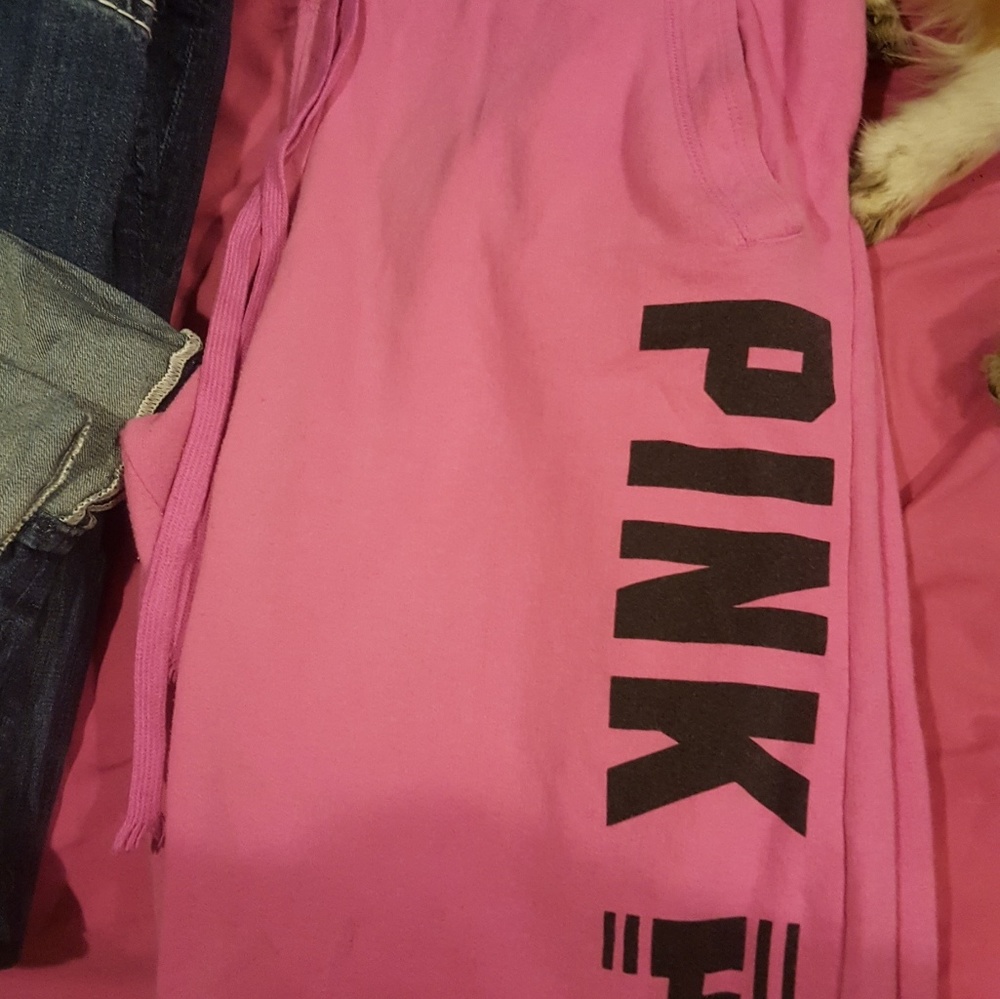 Pink boyfriend fit pants